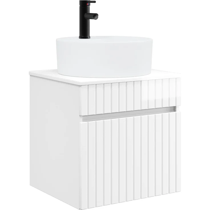 vidaXL Wandmontierter Waschbeckenunterschrank Hochglanz Weiß 890596 – Bild 2