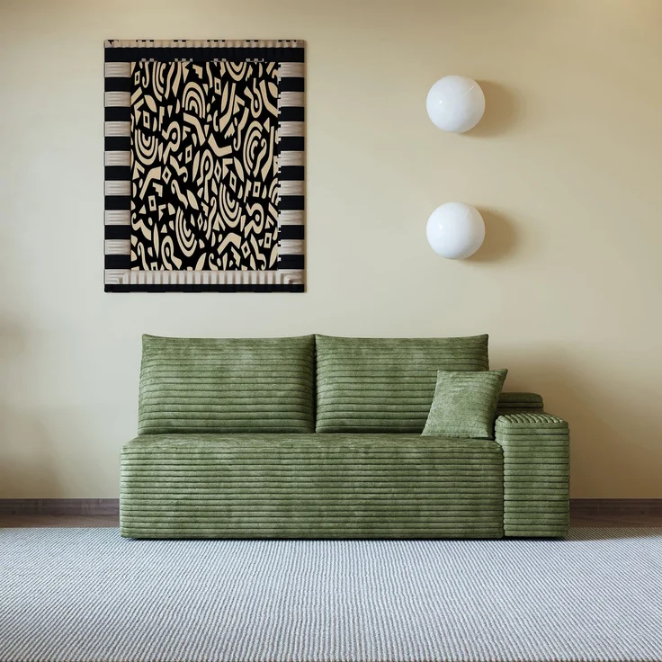 ZUBALIYA SchlafSofa mit Cordbezug, modular aufgebaut, ohne aufwendige Montage, für Wohnzimmer und Apartments – Bild 1