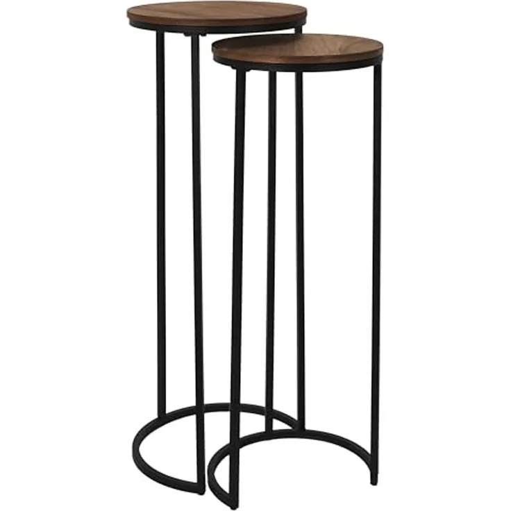 HOME DECO FACTORY, HD0289, Set mit 2 Nestpolstern, Softness-Kollektion, Möbel, Tisch und Schreibtisch, Konsole und Polster, 32,5 x 80 x 32,5 cm, Schwarzbraun