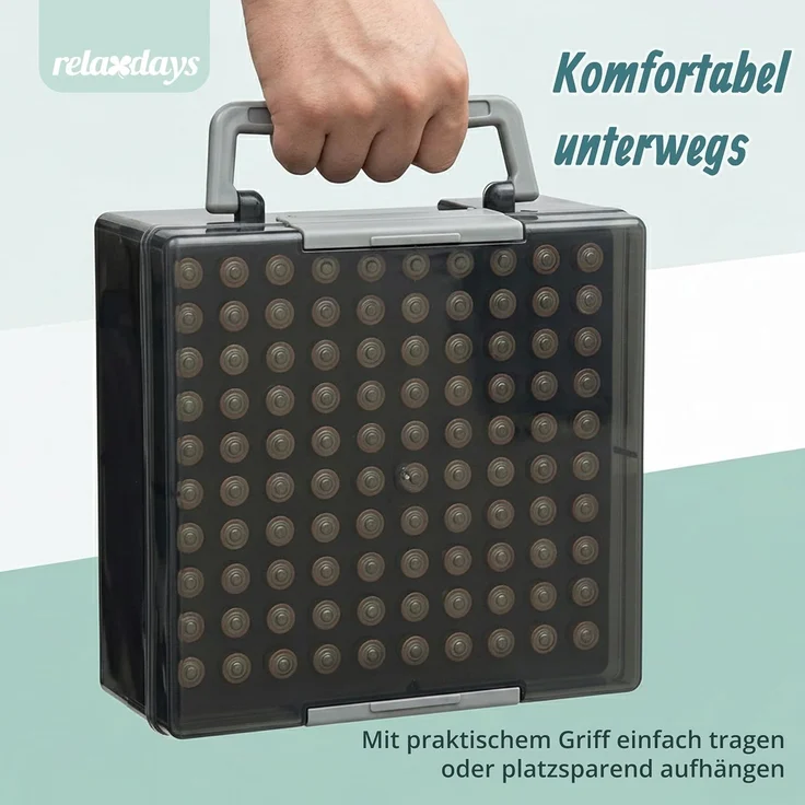 relaxdays Batteriebox für 72 Batterien (1 St), grau – Bild 7