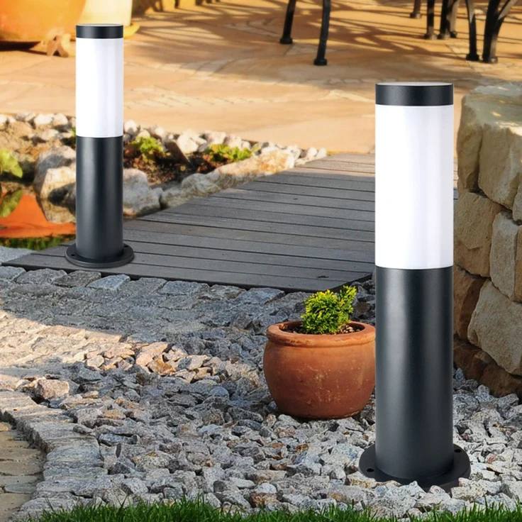 2er Set LED Sockelleuchte, Edelstahl anthrazit, Höhe 45 cm – Bild 7