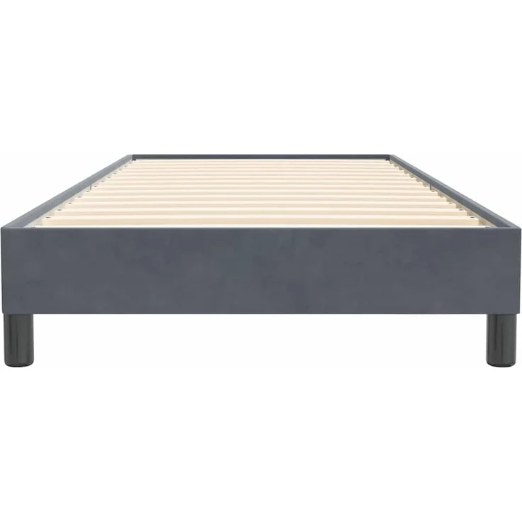 vidaXL Boxspringbett ohne Matratze Dunkelgrau 80x220 cm Samt 3315850 – Bild 4