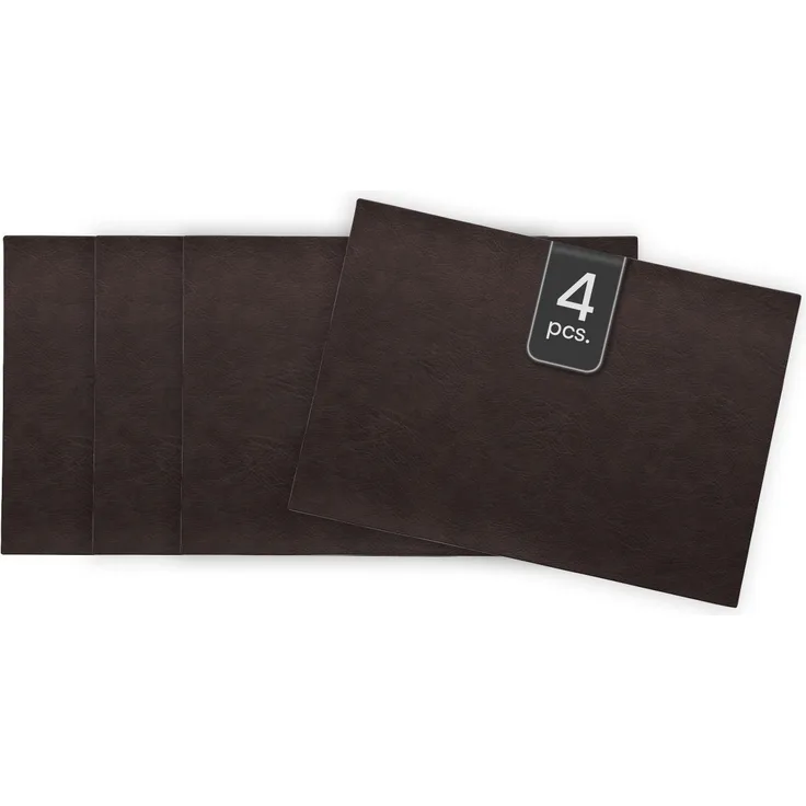 ASA SELECTION Platzset VEGAN LEATHER, Tisch-Sets, Dunkelbraun, B 33 cm, (4-St)