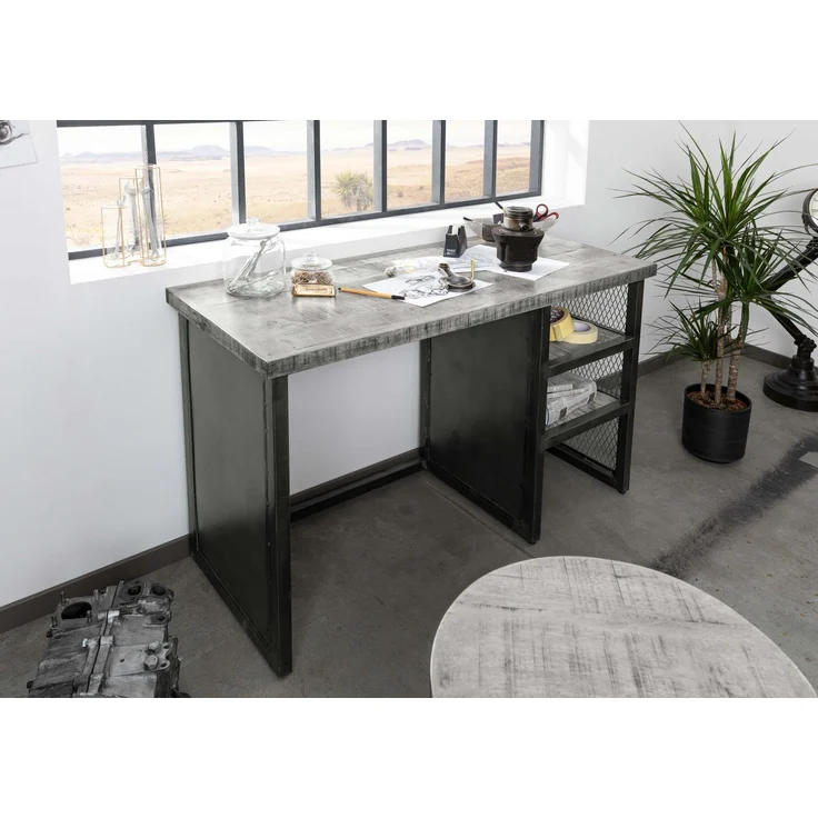 Schreibtisch Mango 122x52x76 grau lackiert HEAVY INDUSTRY #157 – Bild 7