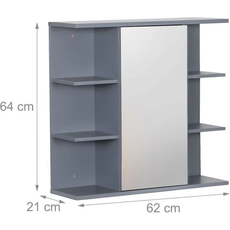 Relaxdays Spiegelschrank mit 8 Ablagen – Bild 4