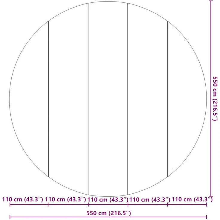 vidaXL Pool-Bodentuch Hellgrau Ø550 cm Polyester Geotextil 94222 – Bild 7