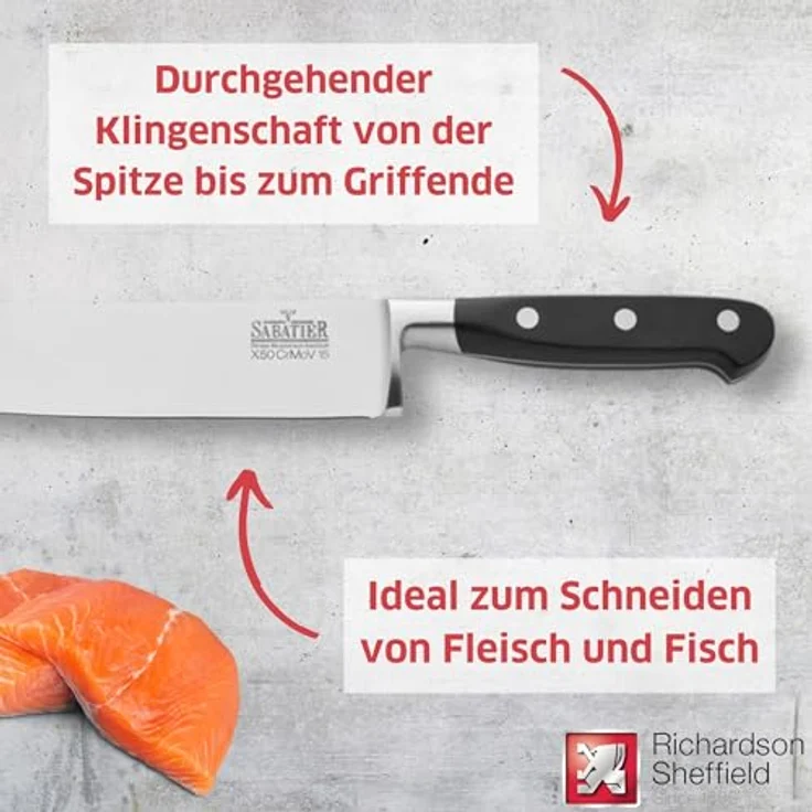 Richardson Sheffield V SABATIER Kochmesser 10" – Bild 4