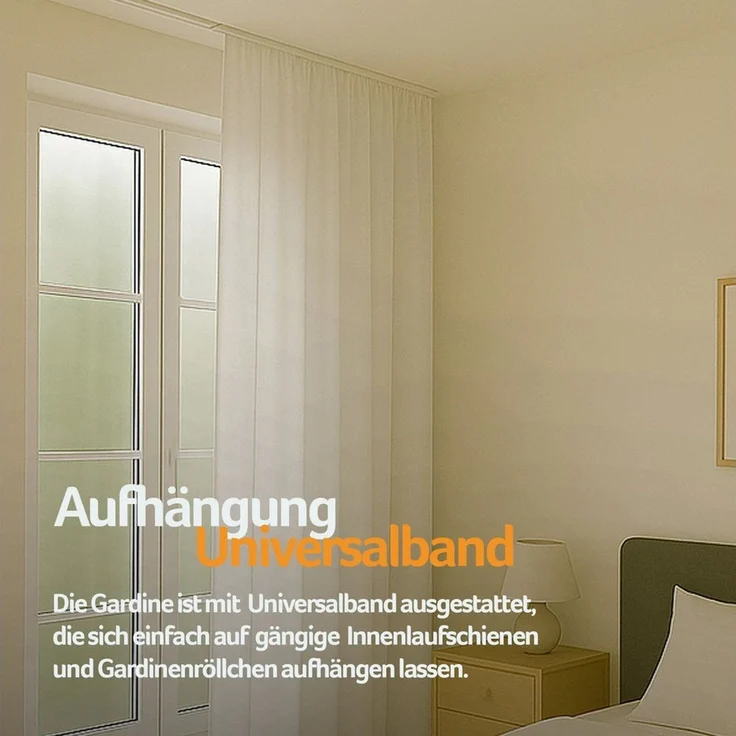 Bestlivings Vorhang "Ellen" mit Universalband (1 St), Kräuselband, blickdicht, Mikrofaser satinähnlich, einfarbig, waschbar bei 30°C, meist bügelfrei – Bild 3