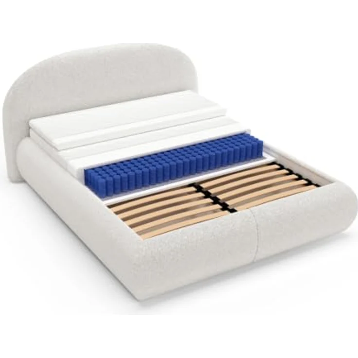 Beautysofa MOTTI Polsterbett, mit Bettkasten, in 140/160/180 cm, mit/ohne Matratze, Bouclé-Stoff – Bild 5