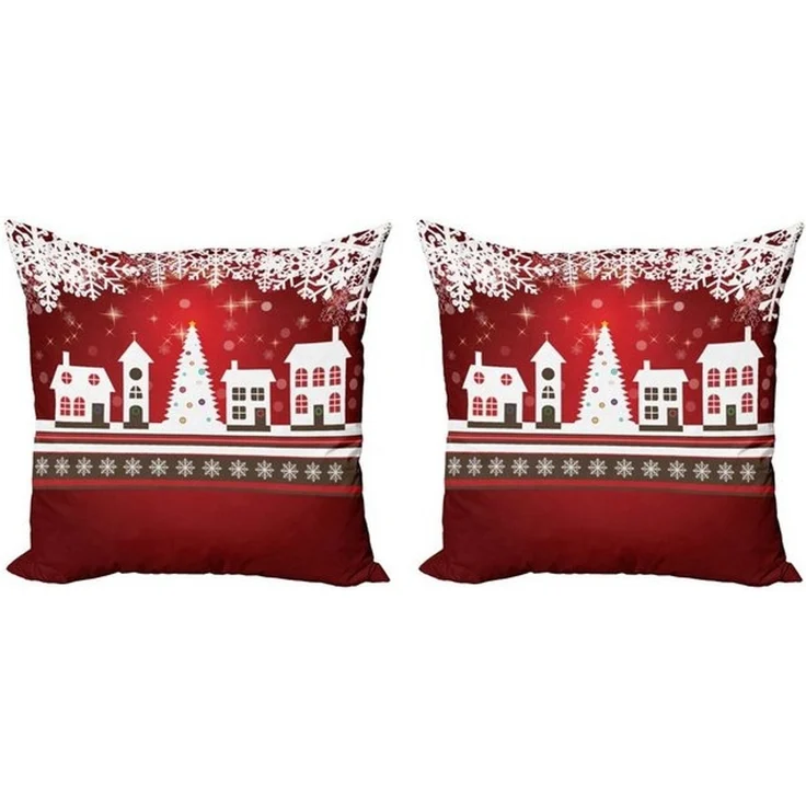 Abakuhaus Kissenbezüge Modern Accent Doppelseitiger Digitaldruck, (2 Stück), Weihnachten Winter-Thema-Baum – Bild 4