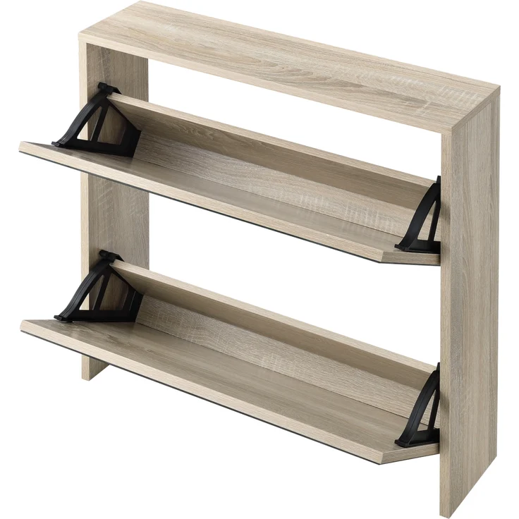 en. casa Schuhschrank Lund 67 x 63 x 17 cm mit 2 Türen Eiche – Bild 3