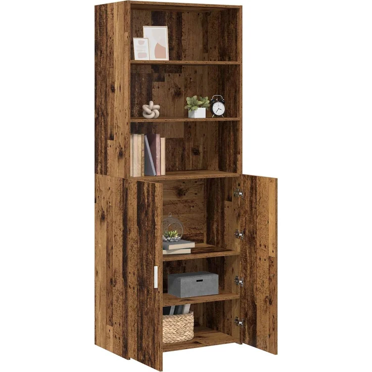 vidaXL Highboard Altholz 70 x 42,5 x 185 cm Holzwerkstoff 3446610 – Bild 2