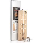 Axtschlag Premium Flammlachsbrett Kirschholz extrastark, 10-Fach verstellbare Halterung aus Edelstahl für Feuerschale, Feuertonne, Feuerkorb, Smoker, Grill, Gastronomie