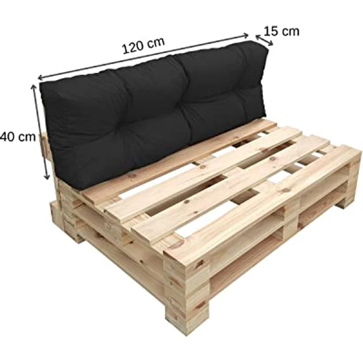 chilly pilley Palettenkissen Wasserdicht Palettenauflage Palettenpolster Palettenmöbel Gartenkissen Wasserfest Wasserabweisend viele Größen und Farben (Set 7 er. Schwarz) – Bild 5