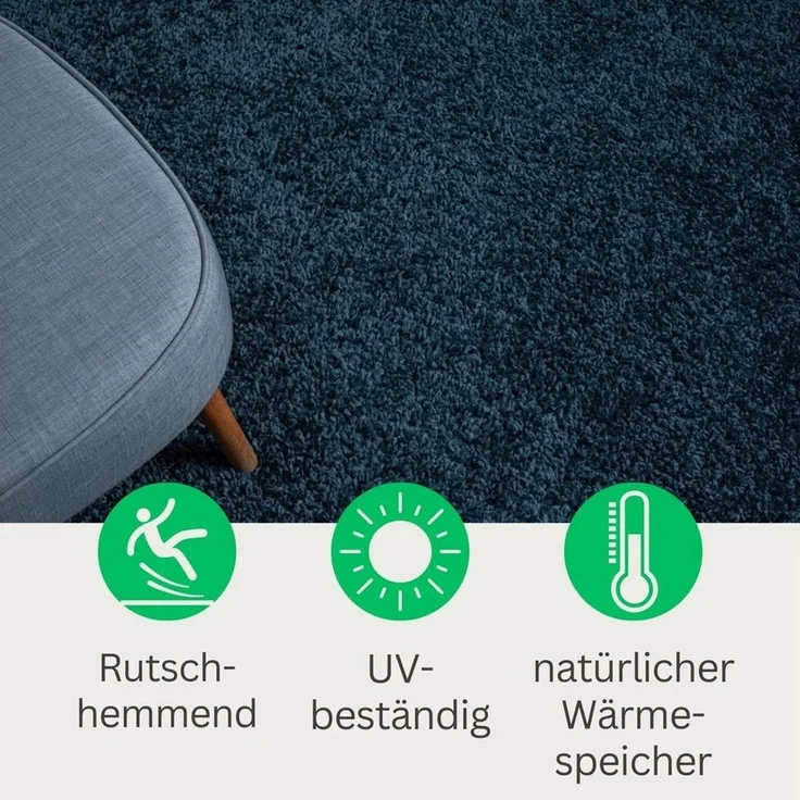 Wohnando Teppich MY-RUG Hochflorteppich Shaggy Star 100x100cm, rund, Höhe: 38 mm, einfarbig, leicht glänzend, extra flauschig – Bild 4