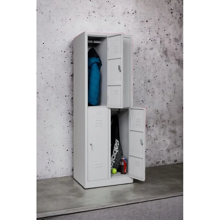 Garderobenschrank 4- türig grau – Bild 1