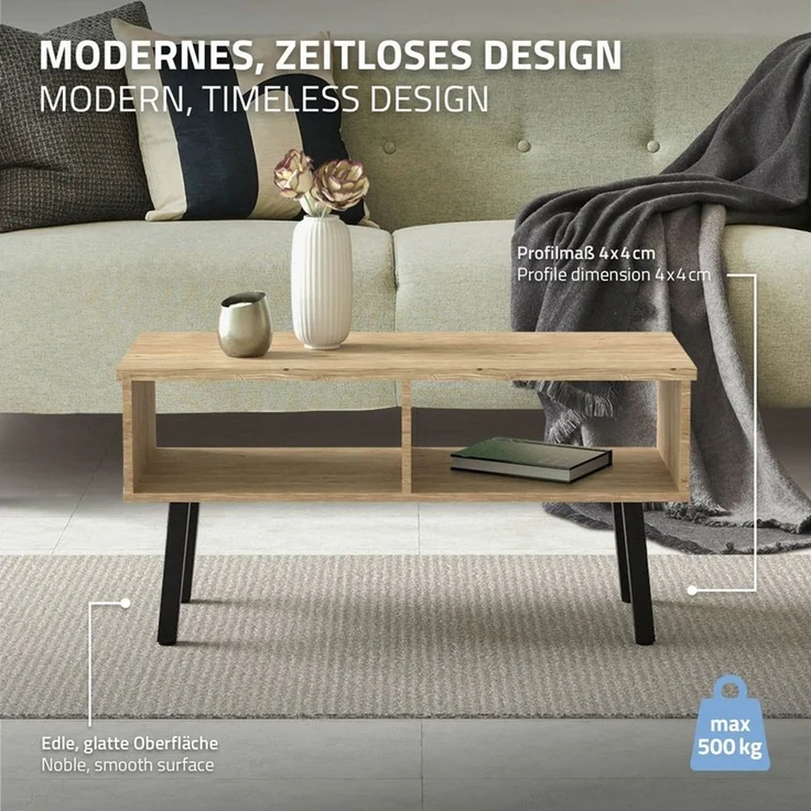 ML-DESIGN Tischbein Tischkufen I-Design Möbelfüße Tischgestell aus pulverbeschichtet Stahl, 4er Set Möbelbeine 72cm Schwarz glänzend 96° Neigung Tischfüße – Bild 3