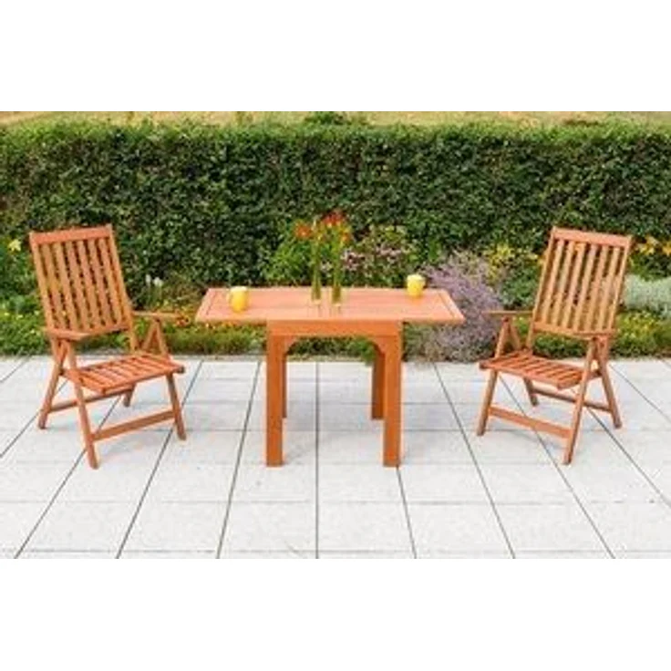 Vitoria Gartenmöbel Set 3tlg, 2 Klappsessel, Balkonausziehtisch – Bild 5