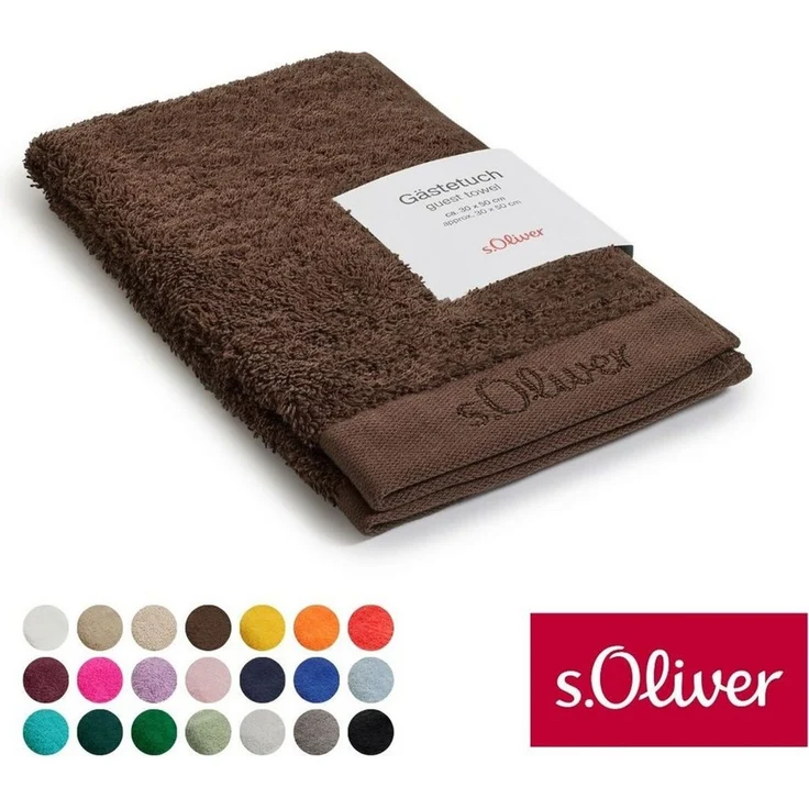 s.Oliver Handtuch, Walkfrottier (1-St), besonders weich und saugfähig, Braun, 30x50 cm – Bild 1