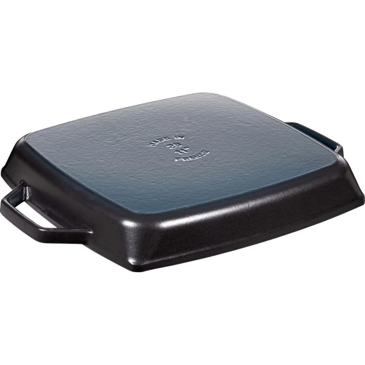 STAUB Gusseisen Grillpfanne mit zwei Griffen, Induktionsgeeignet, Quadratisch, Schwarz, 28 cm – Bild 2