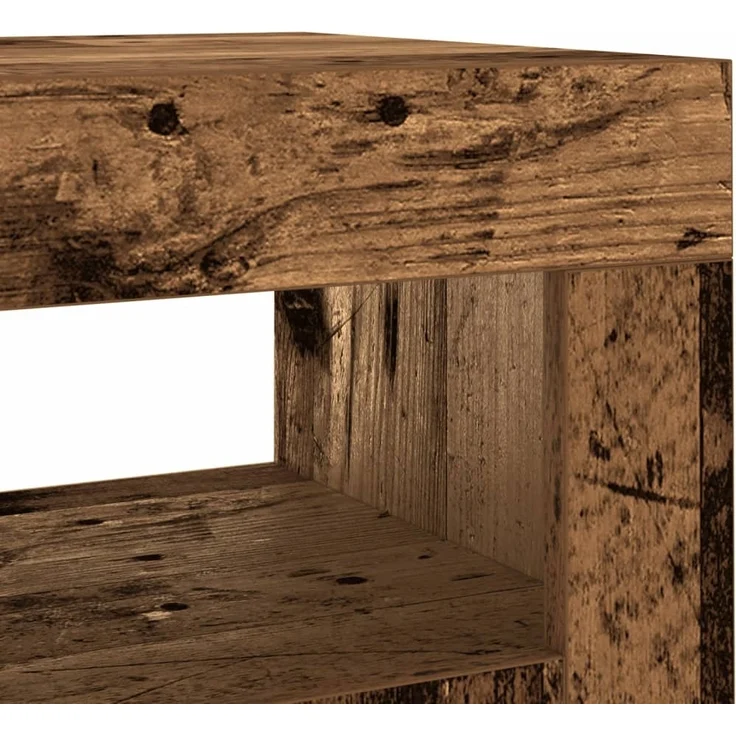 vidaXL Sideboard mit LED-Leuchten Altholz-Optik 80x35x75 cm 856361 – Bild 10