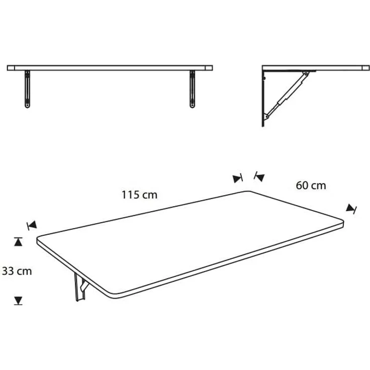 Rocada Homeoffice-Klapptisch BxTxH 115x33cm Platte Melamin buche – Bild 3