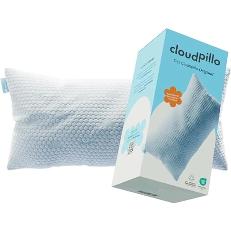 Cloudpillo Memory Foam Kissen 40×80 cm - CHIP Testsieger Nackenstützkissen, Ergonomisch & höhenverstellbar, atmungsaktiv & hypoallergen, Oeko-Tex Zertifiziert – Bild 1