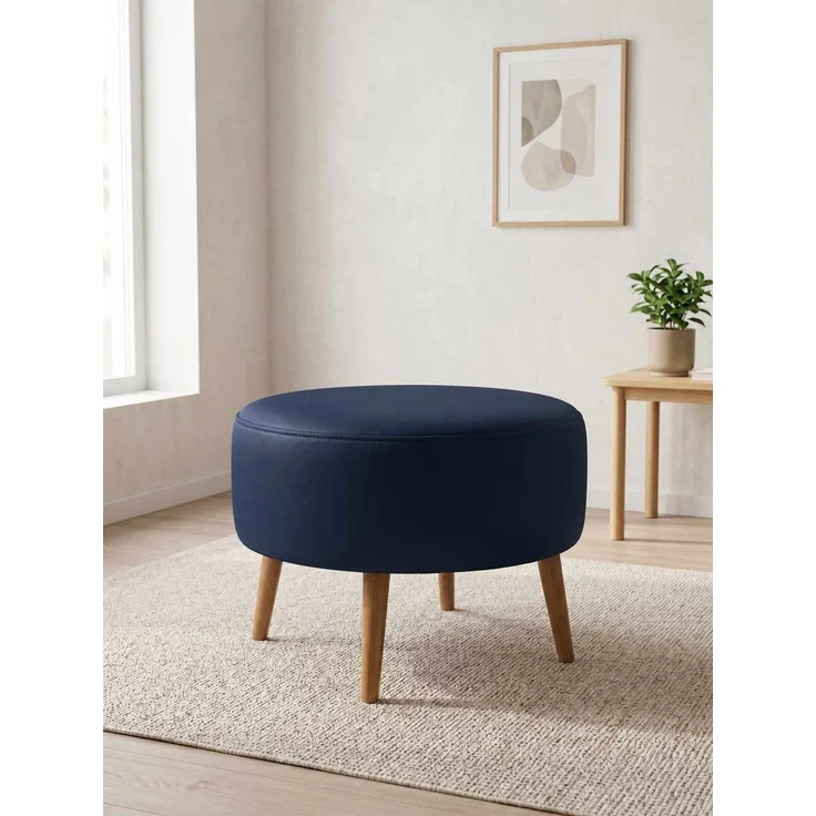 Hanah Home 'Az-Ovl-02-Cvz - Dark Blue' Pouffe, Dunkelblau, 60 x 42 x 60 cm – Bild 1