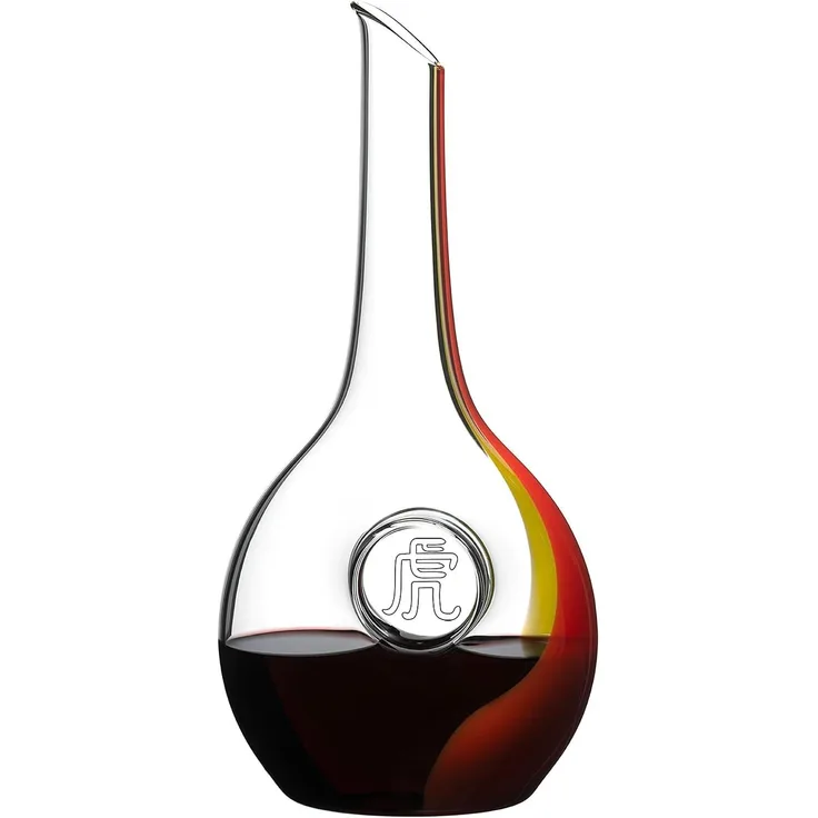 RIEDEL Chinese Zodiac Tiger Decanter Stripe Red/Yellow