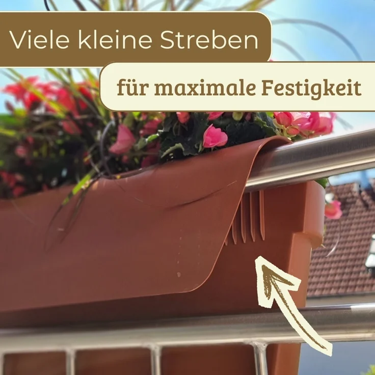 GarPet Balkonkasten 2x Geländerkasten Balkon mit Wasserspeicher Blumen Topf Kasten – Bild 6