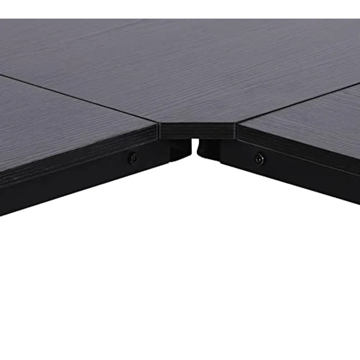 HOMCOM Computertisch Schreibtisch L-Form Eckschreibtisch Winkelschreibtisch MDF Schwarz 150 x 150 x 76 cm – Bild 7