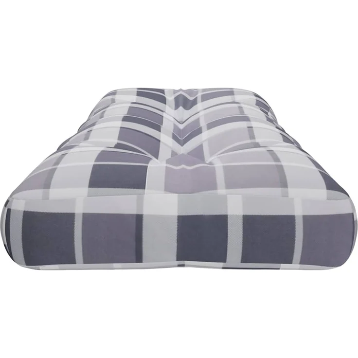 vidaXL Palettenkissen Grau Karomuster 120x40x12 cm Stoff 360637 – Bild 5