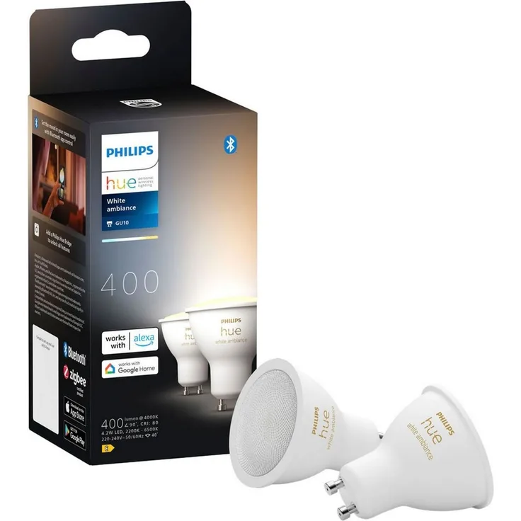 Philips Hue White Ambiance GU10 Doppelpack 2x350lm.