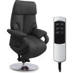 CAVADORE Ledersessel Istanbul / Fernsehsessel mit Aufstehhilfe, elektrisch verstellbarer Relaxfunktion / 2 E-Motoren / 80 x 115 x 79 / Echtleder: Schwarz
