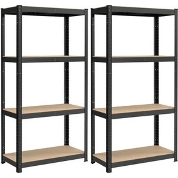 SONGMICS Schwerlastregal, 2er Set, Kellerregal, Lagerregal, 40 x 80 x 160 cm, Regal mit Stahlgestell, bis 520 kg belastbar, 4 verstellbare Ablagen, schwarz GLRDE048B01 – Bild 6