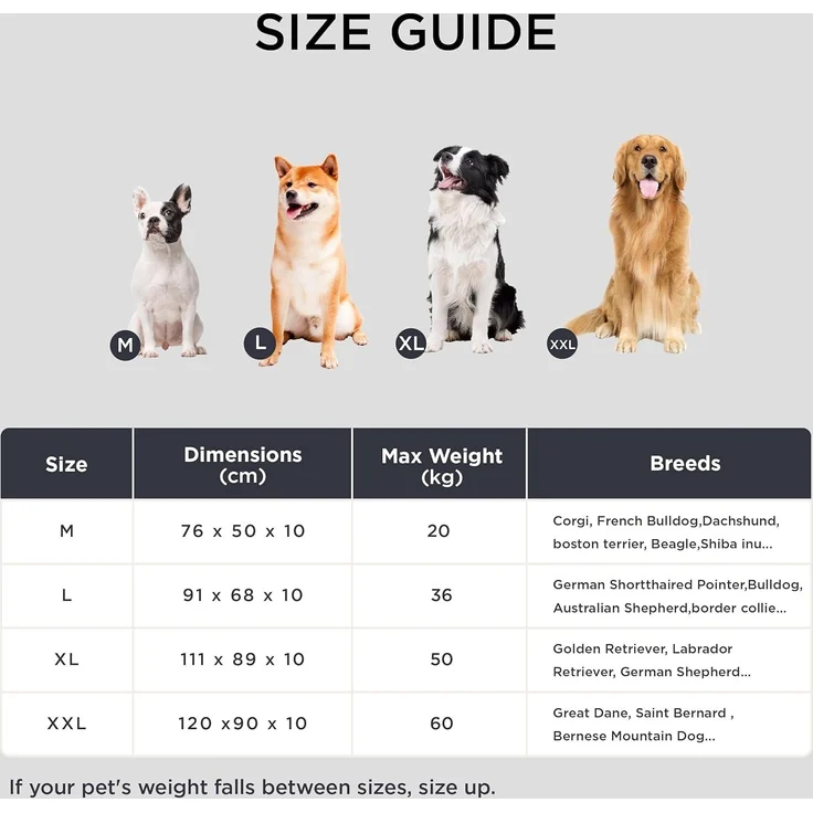 BEDSURE Hundekissen kleine Hunde waschbar - 76x50 cm Hundebett M für kleine, mittelgroße Hunde gepolstert Hundematte dunkelgrau in 10cm Höhe – Bild 6