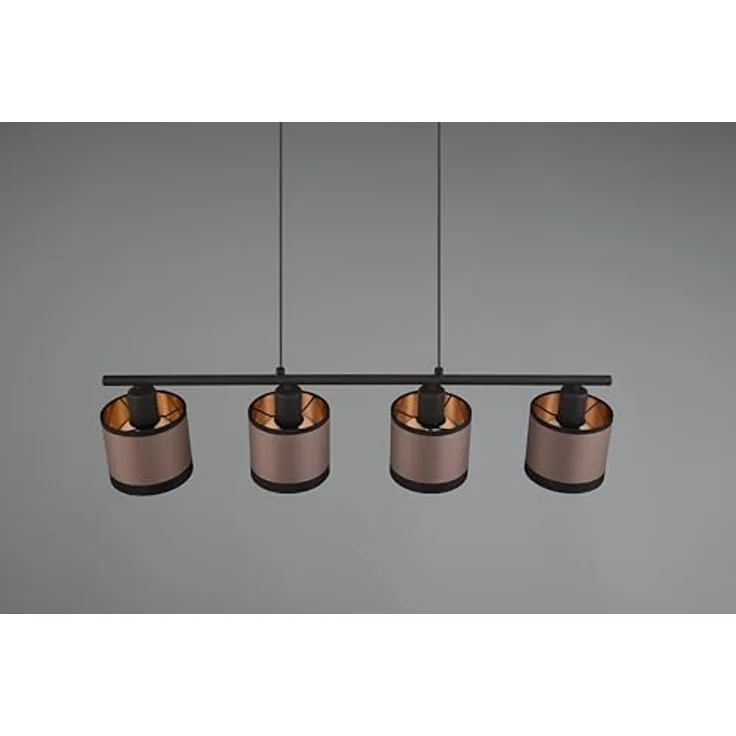 Reality Pendelleuchte Davos, 4-flammig, Schwarz Matt, 75 cm x 12 cm, elegante Textilgestaltung, energiesparend mit LED-Leuchtmitteln – Bild 9
