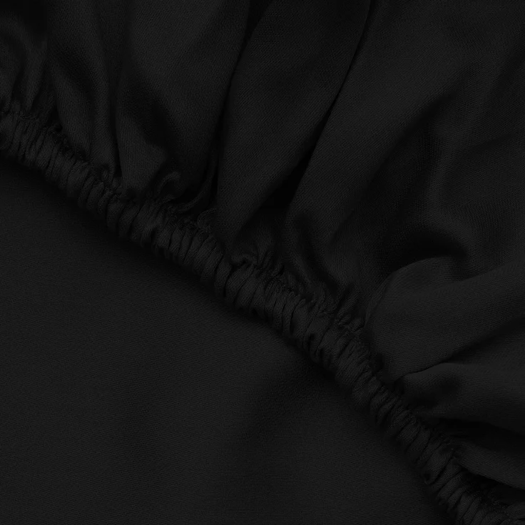 L'essentiel Maison 'De Black' Satin-Spannbettlaken für Einzelbetten (DE), Schwarz, 200+30 x 100 cm – Bild 3