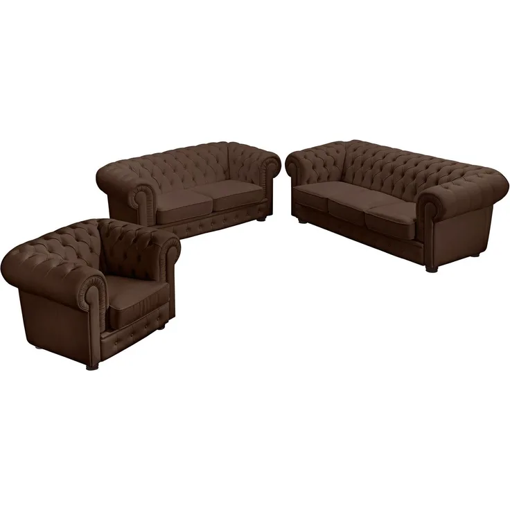 Bridgeport Sessel pigmentiertes Nappalader Braun Buche Nussbaumfarben