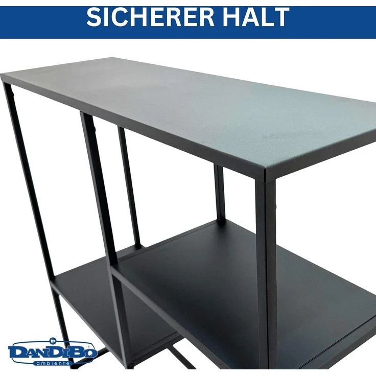 DanDiBo Konsolentisch Schmal Metall Modern 80x80x26 cm Sideboard Beistelltisch 96634 Ablagetisch Flurtisch Sofatisch – Bild 2