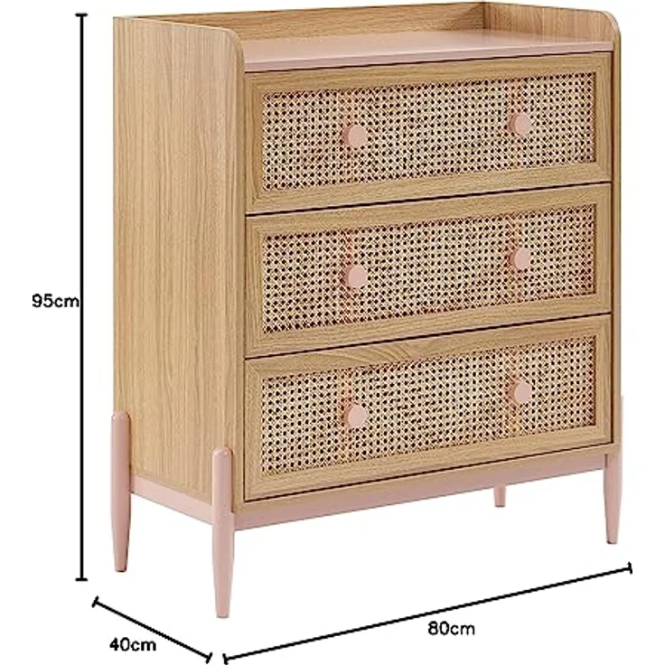 BAÏTA PABLO02 Kinderkommode, Pastellrosa, L80cm – Bild 10