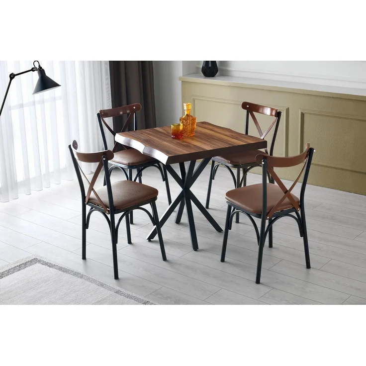 Skye Decor 'Ekol - 1332 V4' Stuhlset (4-teilig), Braun, 42 x 84 x 42 cm – Bild 6