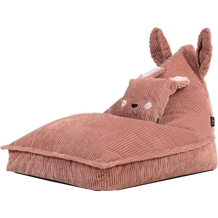Icon Robyn Kaninchen Sitzsack Kinder, Rosa, Flauschiger Cord Stoff, Sitzsack Cord mit Füllung, Bequemer Kinder Sessel, Kuschelsessel, Lese Sessel, Schlafzimmer, Kinderzimmer, Spielzimmer – Bild 1