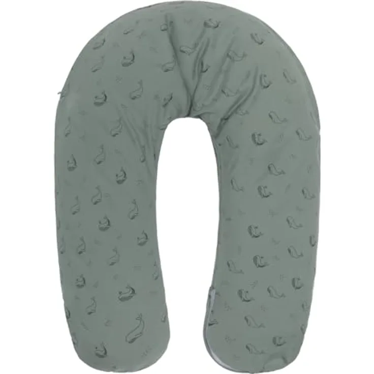 Fillikid Stillkissen 190 cm, EPS-Mikrokugeln, Bezug aus 100% Baumwolle, Wal-Design, Grün