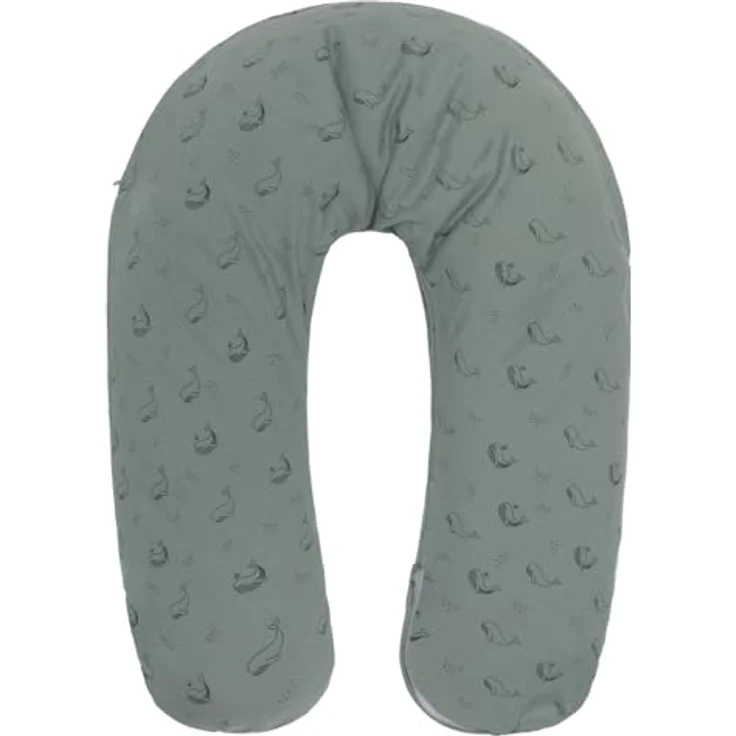 Fillikid Stillkissen 190 cm, EPS-Mikrokugeln, Bezug aus 100% Baumwolle, Wal-Design, Grün – Bild 1