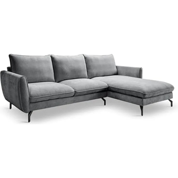 Ecksofa (B/H/T: 259x87x165 cm) in Grau