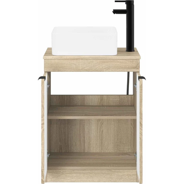 vidaXL Waschbeckenschrank Sonoma-Eiche 54 x 41 x 100 cm Holzwerkstoff 3404224 – Bild 3