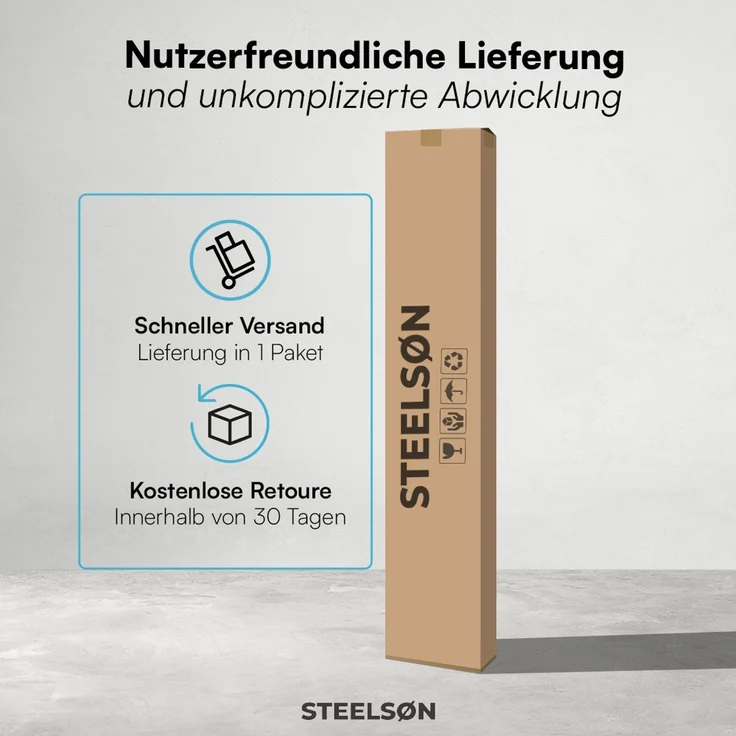 STEELSØN 'Lyrion' Sonnenschirm 300x300 cm quadratisch, neigbar und 360-Grad drehbar, anthrazit, Ampelschirm inkl. Abdeckung, UV50+ – Bild 10