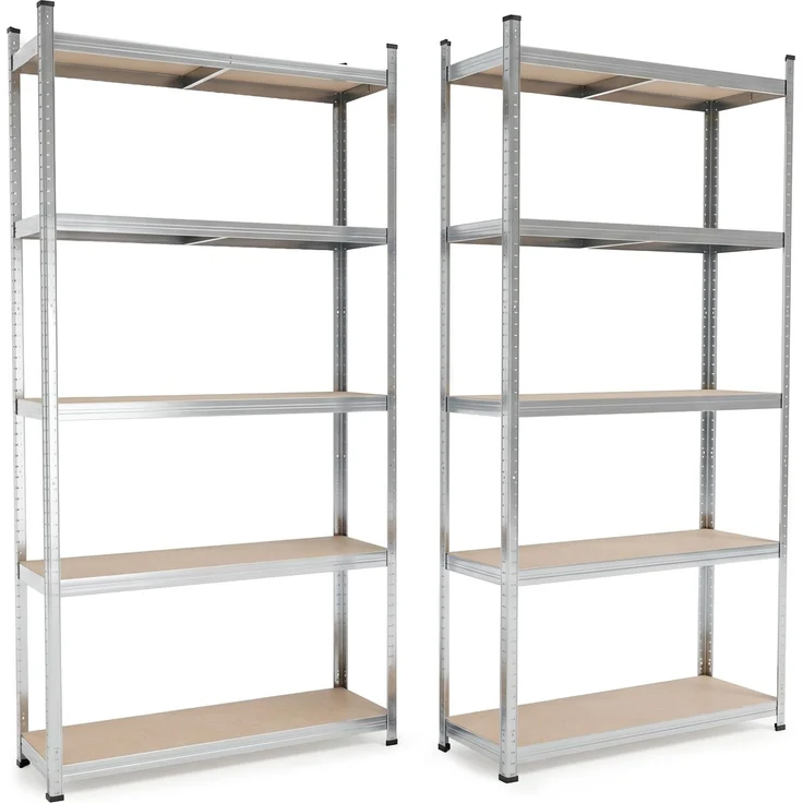 BELKO® Schwerlastregal C117 2er Set Verzinkt, 180x90x30 cm, 2 Stück Lagerregal & Kellerregal, Metallregal mit je 5 Böden, Steckregal bis 875kg belastbar (175kg pro Ebene)