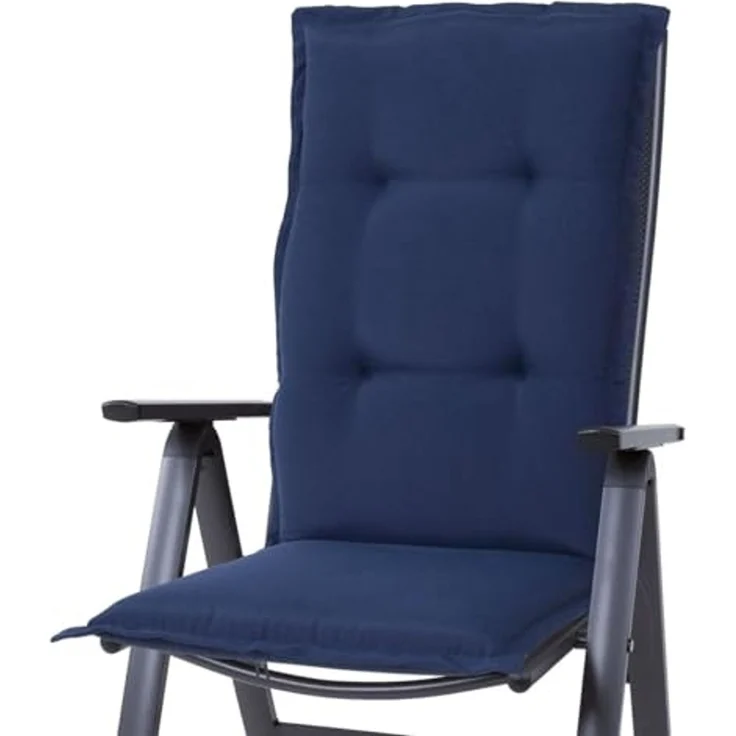 KETTtex Hochlehnerauflage Hochlehner Florence 2148 dunkelblau 120x50x8 cm KETTtex, (1 St), Halteband verstellbar mit Bindebändern – Bild 2